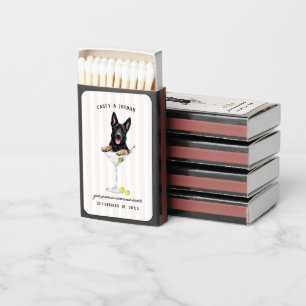 Watercolor German Shepherd Wedding Matchboxes