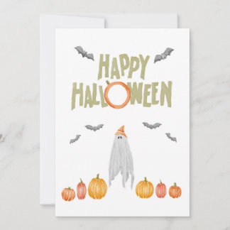 Watercolor Ghost Halloween Invitation