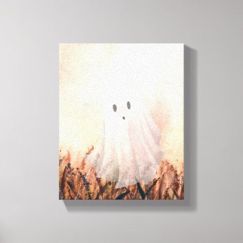 Watercolor Ghost on the Meadow Canvas Print