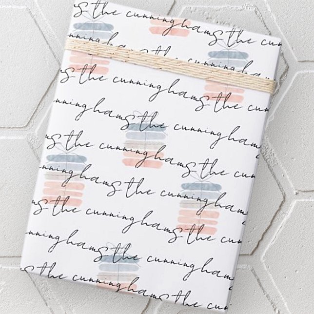 Watercolor Gift Pattern Add your Family Name Wrapping Paper (Creator Uploaded)