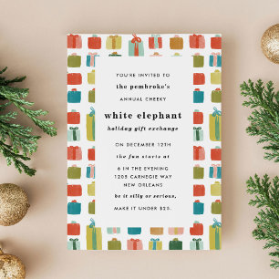 Watercolor Gifts Christmas Party Invitation