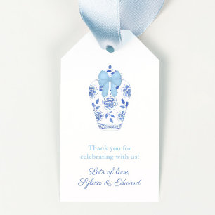 Watercolor Ginger Jar Baby Boy Shower Favor Tags
