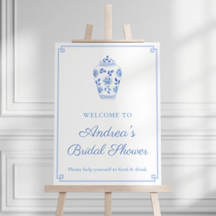 Watercolor Ginger Jar Bridal Shower Welcome Foam Board