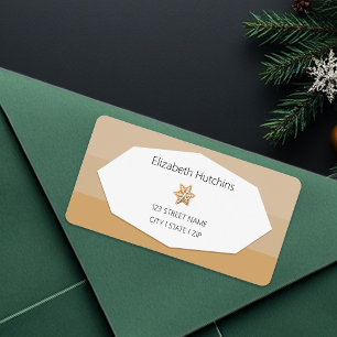 Watercolor Gingerbread Caramel Tones  Label