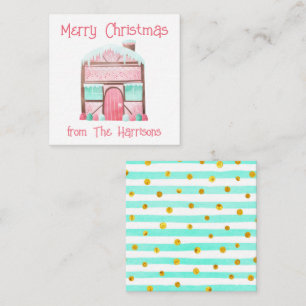 Watercolor Gingerbread Christmas Gift Enclosures Note Card