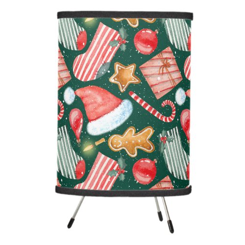 Watercolor gingerbread cookie candy holiday  tripod lamp