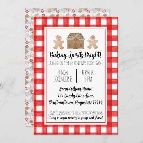 Watercolor Gingerbread Cookie Swap Invitation