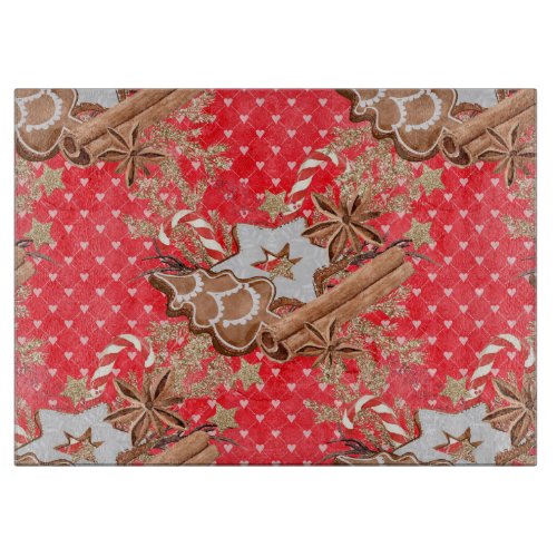 Watercolor Gingerbread Cookies Christmas Cutting Board