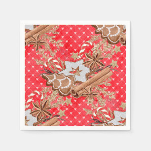 Watercolor Gingerbread Cookies Christmas Napkins