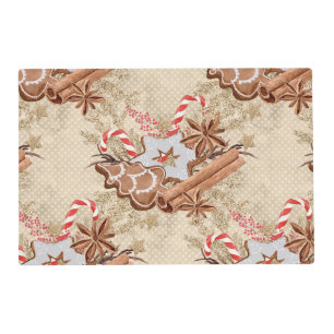 Watercolor Gingerbread Cookies Christmas Placemat