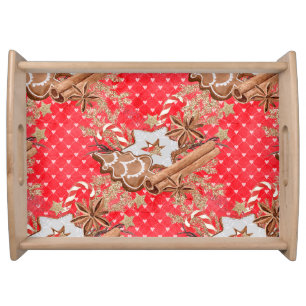 Watercolor Gingerbread Cookies Christmas Serving Tray