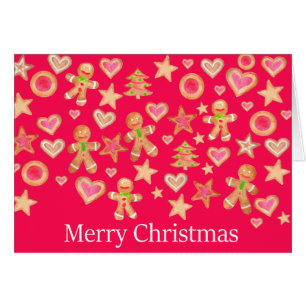 Watercolor Gingerbread Cookies Merry Christmas Cards