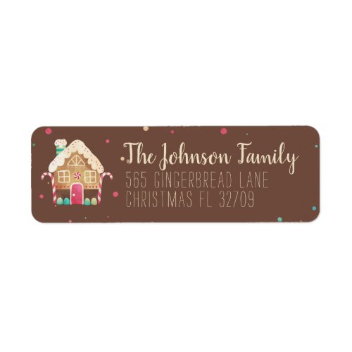 Watercolor Gingerbread House Festive Typography Label