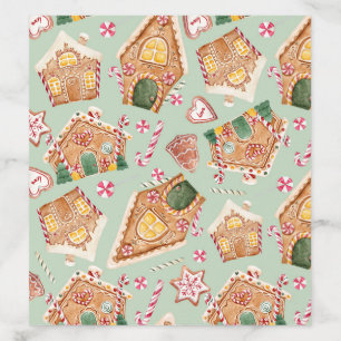 Watercolor Gingerbread House Pattern Christmas Envelope Liner