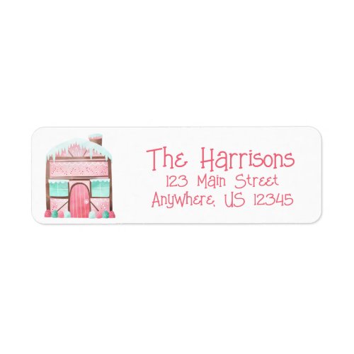 Watercolor Gingerbread House Return Address Labels