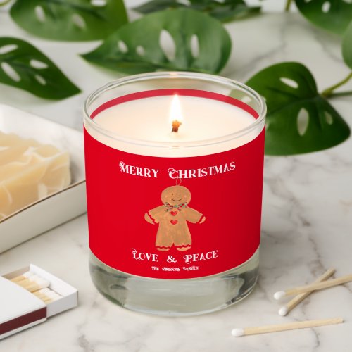 Watercolor Gingerbread Man Merry Christmas Sweet Scented Candle