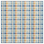 Watercolor Gingham Blue Orange Yellow Checks Fabric