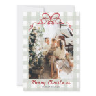 Watercolor Gingham Family Photo Christmas