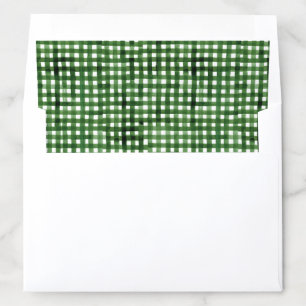 Watercolor Gingham Pattern Holiday Envelope Liner