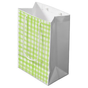 Watercolor Gingham Spring Colorful Easter Fun Medium Gift Bag