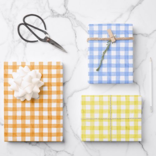 Watercolor Gingham Wrapping Paper