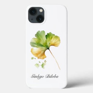 Watercolor Ginkgo Biloba Leaf Botanical Wellness iPhone 13 Case
