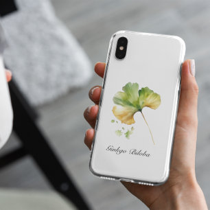Watercolor Ginkgo Biloba Leaf Botanical Wellness iPhone 13 Case