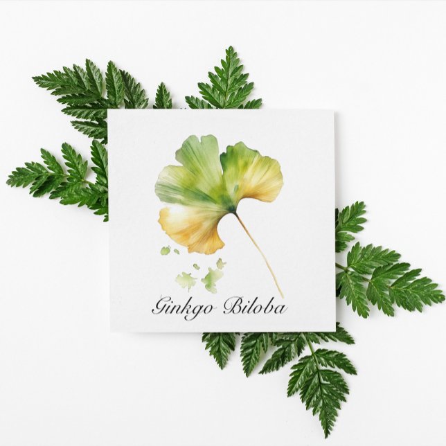 Watercolor Ginkgo Biloba Leaf Botanical Wellness Invitation (Creator Uploaded)