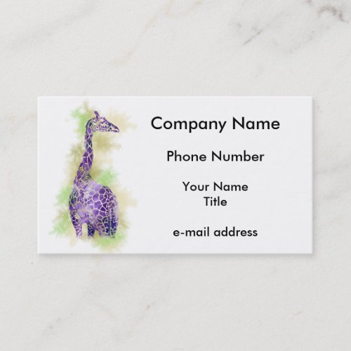Watercolor Giraffe 1 Business Card Templates