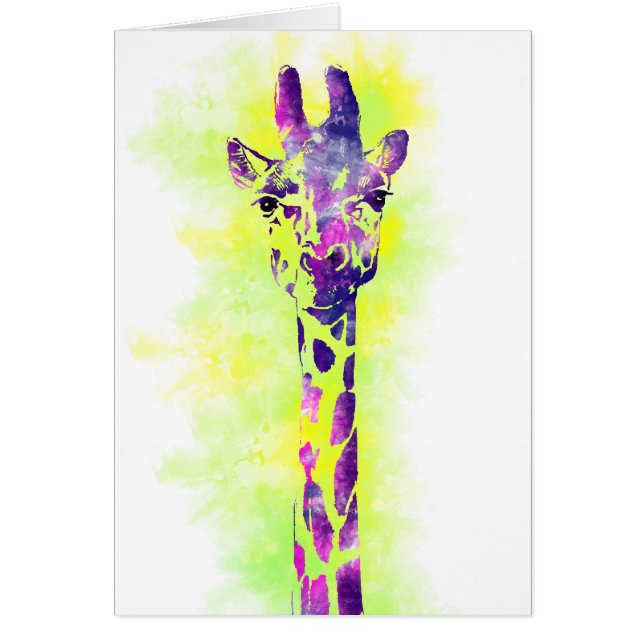 Watercolor Giraffe 2 Cards (Front)