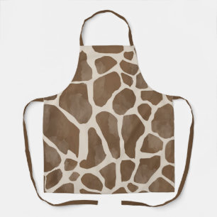 Watercolor Giraffe Animal Print Pattern Apron