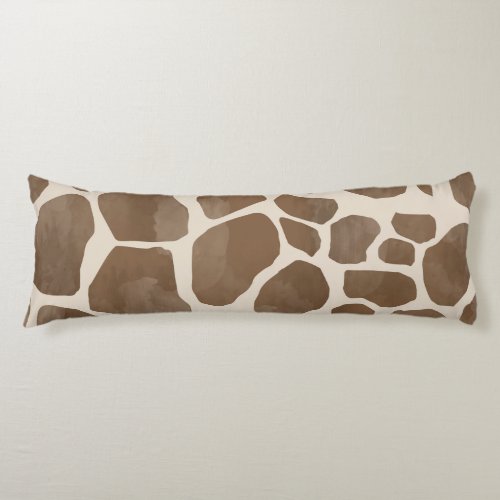 Watercolor Giraffe Animal Print Pattern Body Pillow