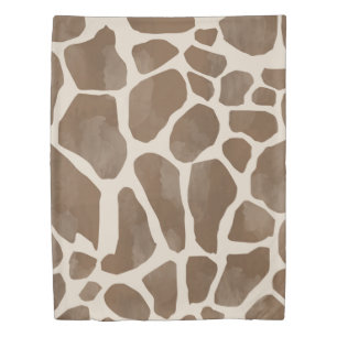 Watercolor Giraffe Animal Print Pattern Duvet Cover