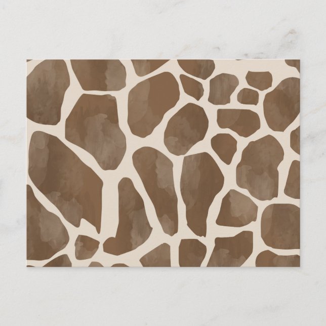 Watercolor Giraffe Animal Print Pattern Holiday Postcard (Front)