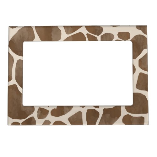 Watercolor Giraffe Animal Print Pattern Magnetic Frame