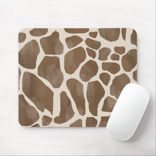 Watercolor Giraffe Animal Print Pattern Mouse Pad