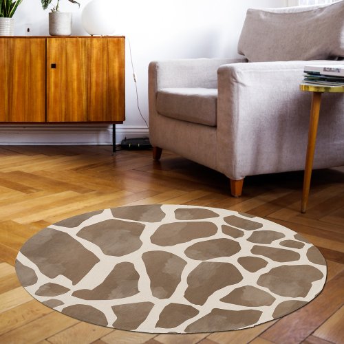 Watercolor Giraffe Animal Print Pattern Rug