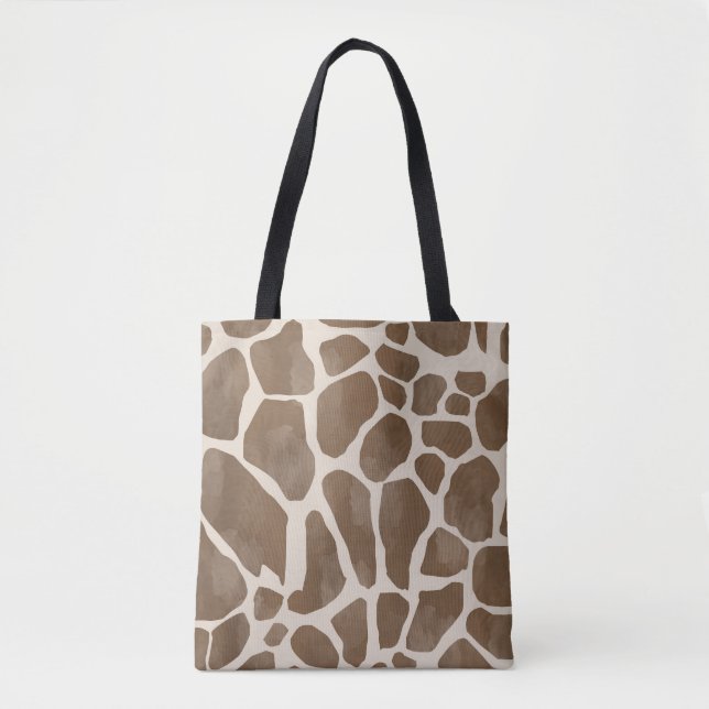 Watercolor Giraffe Animal Print Pattern Tote Bag (Front)