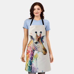 Watercolor Giraffe  Apron