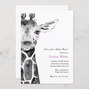Watercolor Giraffe   Baby Shower invitation