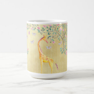 Watercolor Giraffe Butterflies and Blossom Coffee Mug