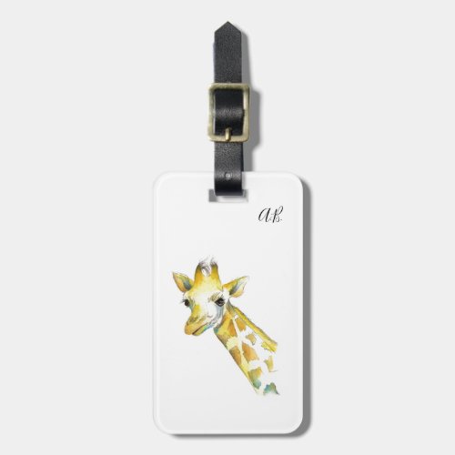 Watercolor Giraffe Luggage Tag