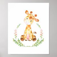 Letter O Initial Monogram - Giraffe Wall or Door Hanging Prints