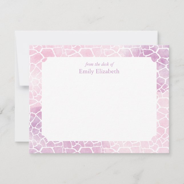 Watercolor Giraffe Pattern Personalize Stationery Invitation (Front)