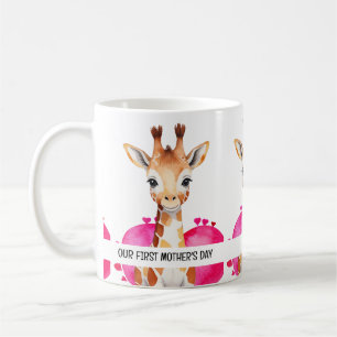 Watercolor Giraffe Personalized 1st Mother's Day Coffee Mug