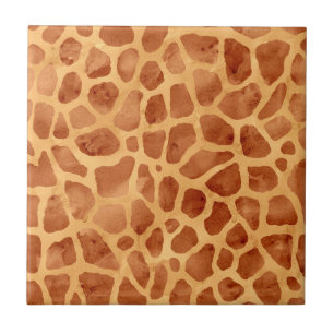 Watercolor Giraffe Print Ceramic Tile