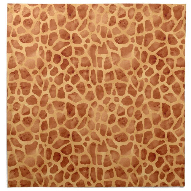 Watercolor Giraffe Print Cloth Napkin (Front)