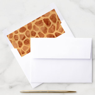 Watercolor Giraffe Print Envelope Liner