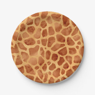 Watercolor Giraffe Print Paper Plates