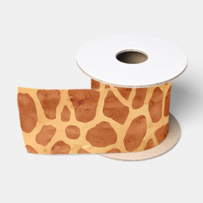 Watercolor Giraffe Print Satin Ribbon